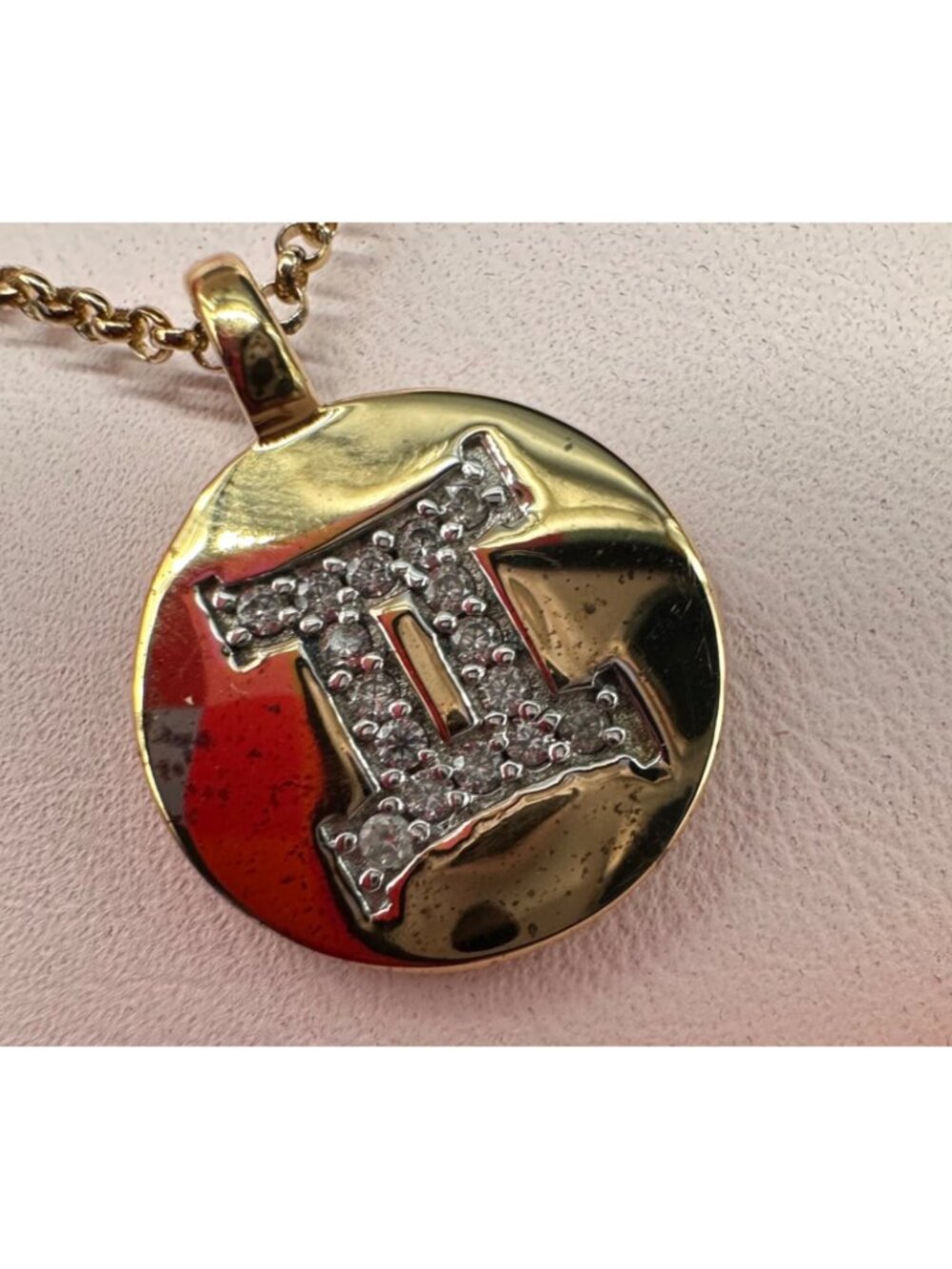 Gemini Necklace Gold Tone Sterling Pendant Zodiac Astrology May June Gift - Picture 9 of 9